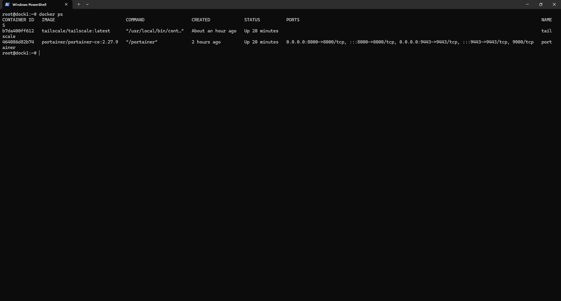 Container running