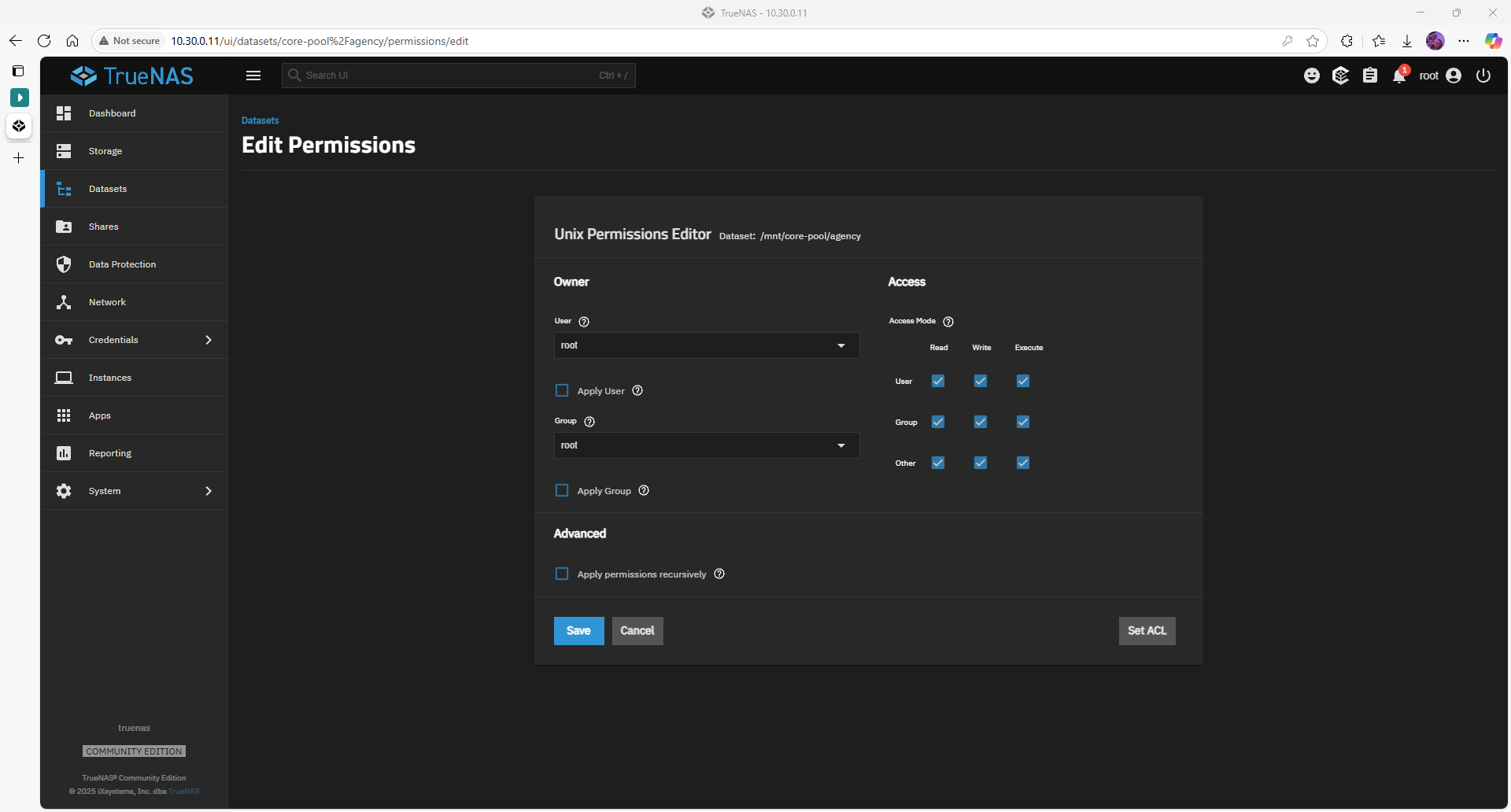 ACL editor