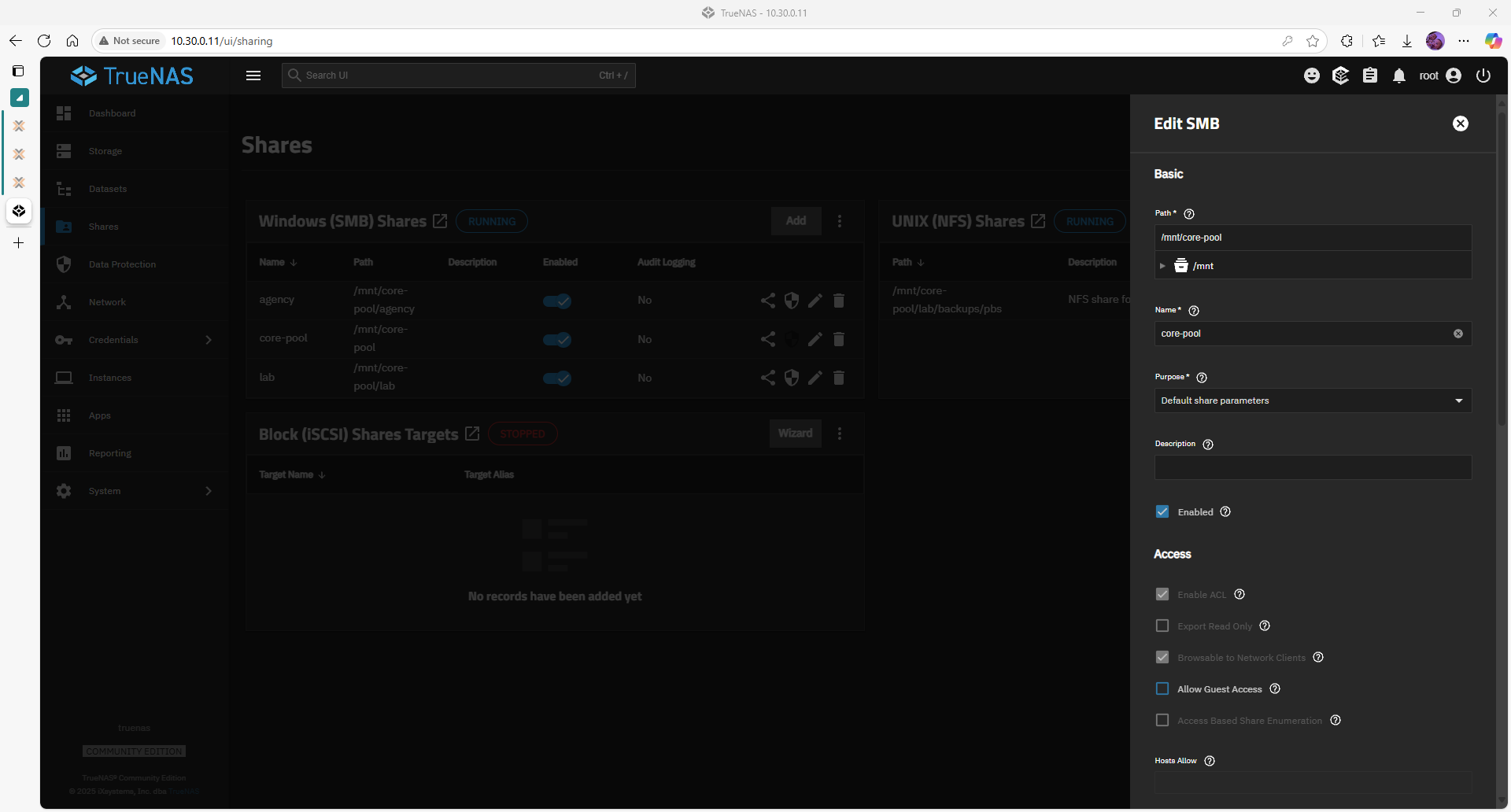SMB service running